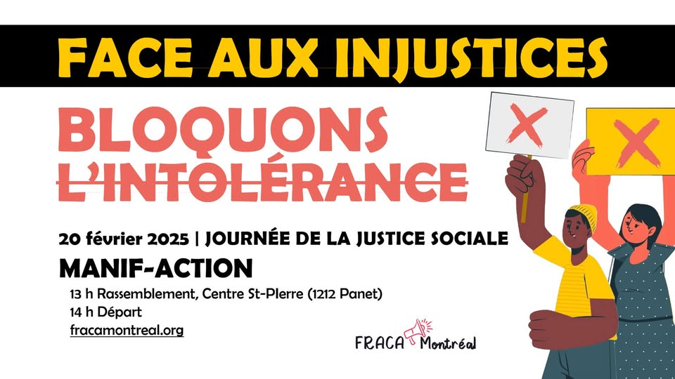 [REPORTÉE] 20 février 2025 – Manif-action : Face aux injustices, bloquons l&rsquo;intolérance